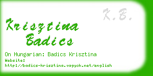 krisztina badics business card